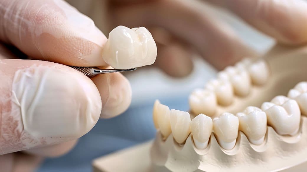 Coroane dentare din zirconiu si ceramica pe dinte natural Clinica Dr Kurbe Bucuresti